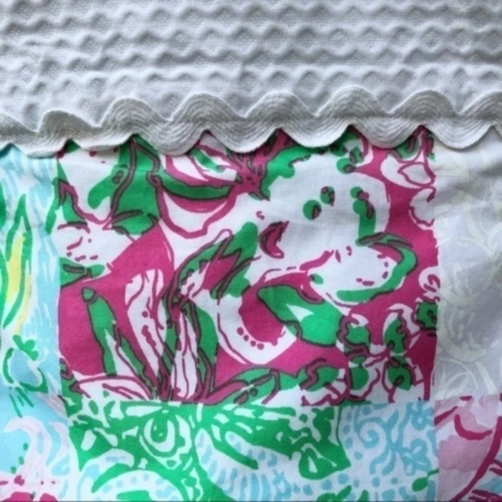 Lilly Pulitzer Franco State Patch Ric Rac White Pink Strapless Dress 👗 - Picture 4 of 14